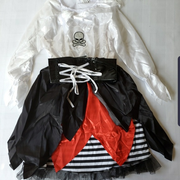 NYE SALE - NWT Girls Pirate Dress Costume Size 7-9 - Picture 2 of 5